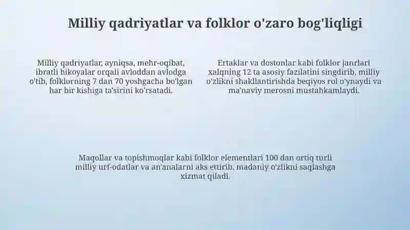 Xalq og'zaki ijodi: Ta'rif va ahamiyat 4