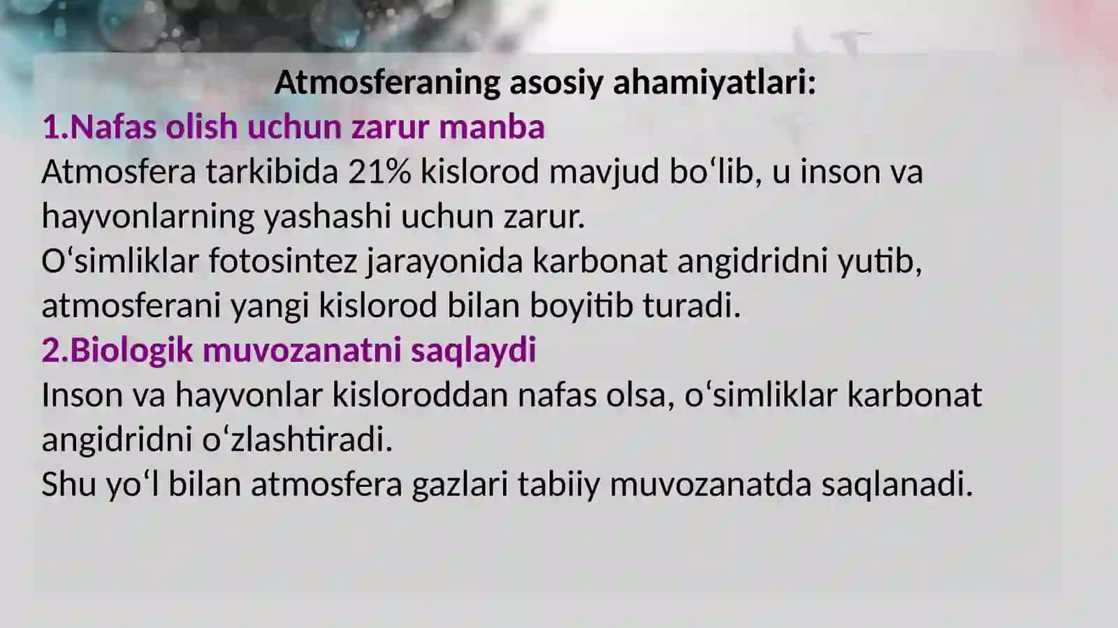 Õzbekistonda atmosferani asrashga qaratilgan choralar 4