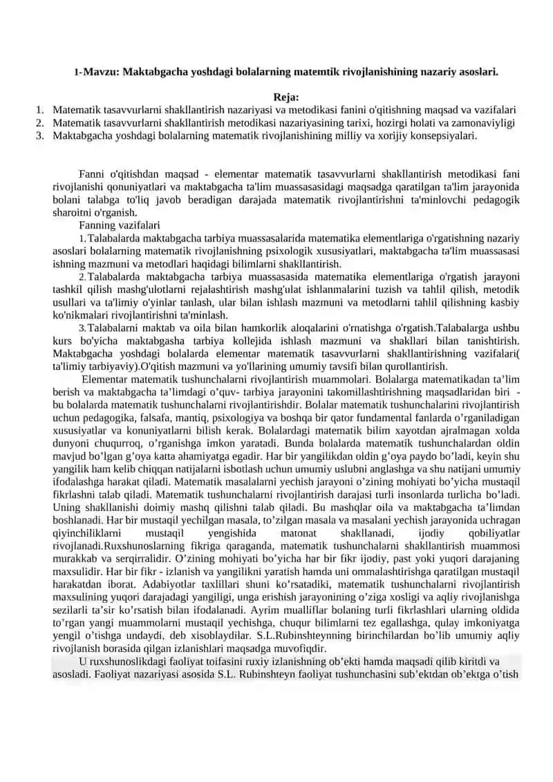 Matematik tasavvurlarni shakllantirish nazariyasi va texnologiyalari 4