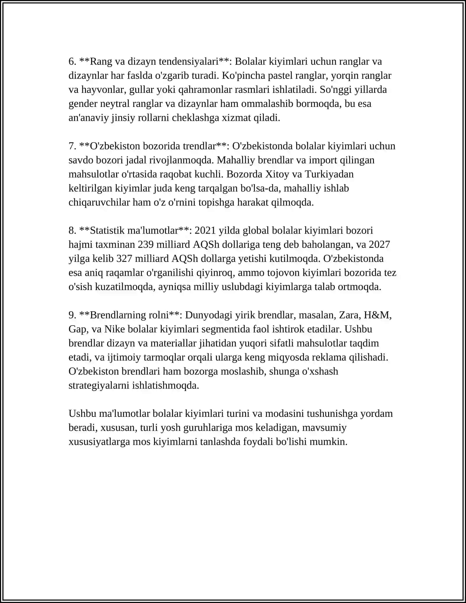 BOLALAR KIYIMI MAKETINI TAYYORLASH VA QOMATDA TEKSHIRISH 4