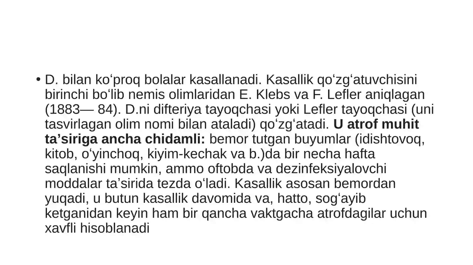 Difteriya,ko’ky’o’tal,epidemik parotitdabolavauningoilasigahamshiralikparvarishi 4