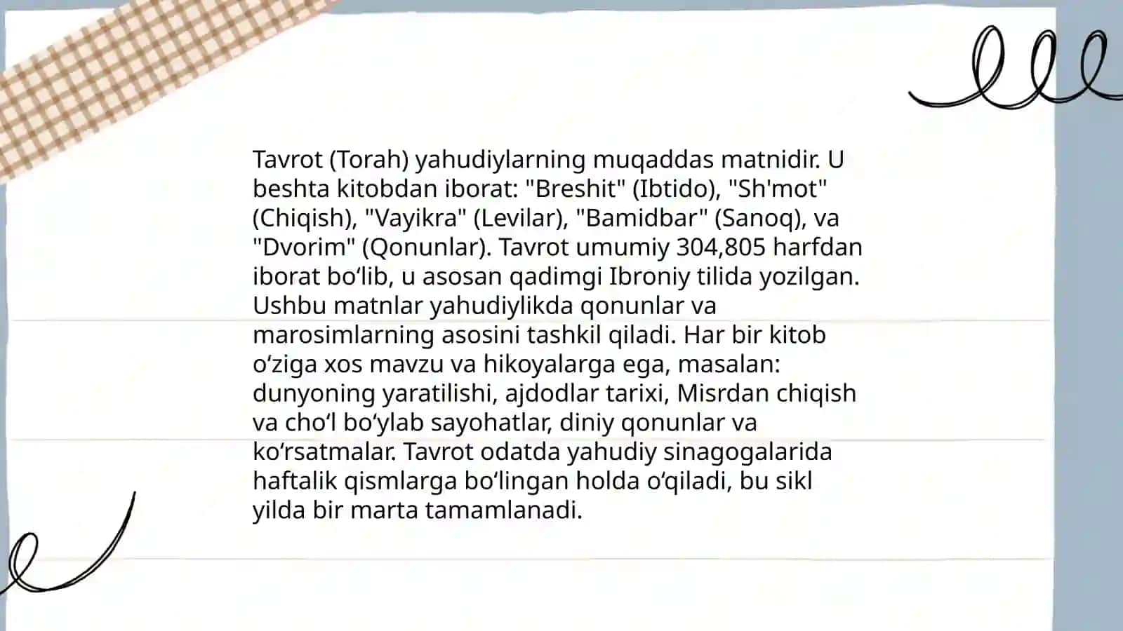 Yahudiylik ta'limoti va muqaddas kitobi 4