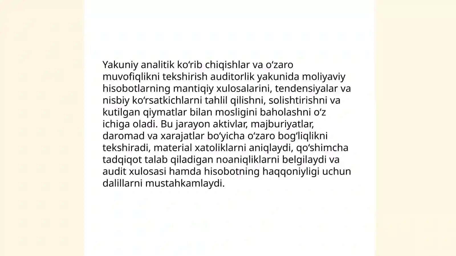 Auditorlik teksiruvining yakuniy bosqichi 4