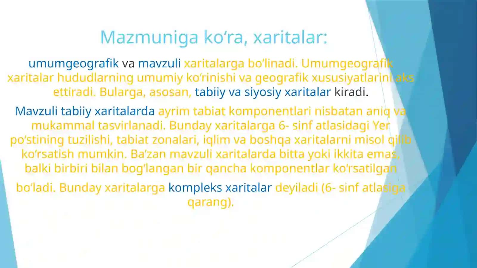 Geografik xaritalar va ularning turlari 4
