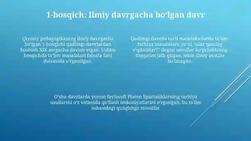 Qiyosiy pedagogika fanining taraqqiyot bosqichlari 4