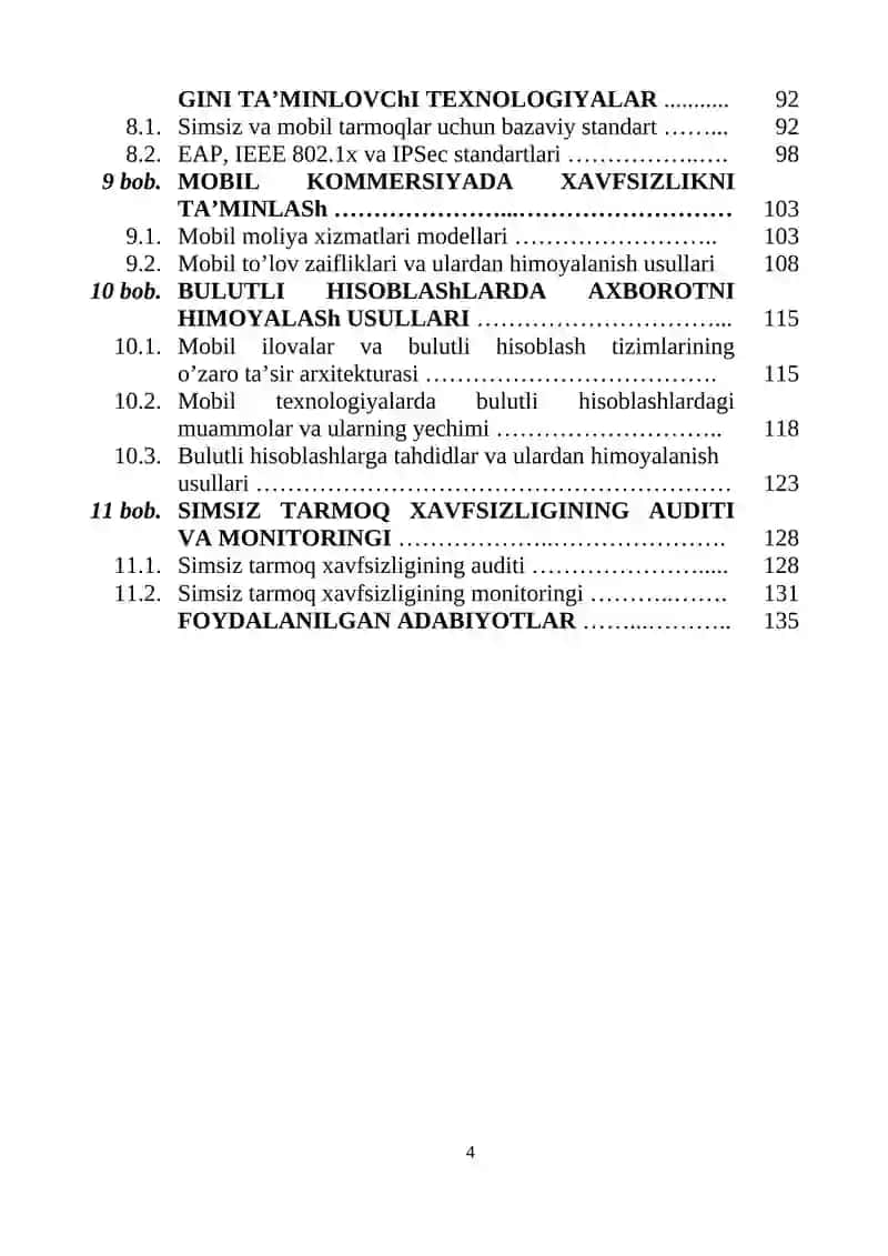 Tarmoq xavfsizligi (Mobil tarmoq xavfsizligi) (o'quv qo'llanma) 4