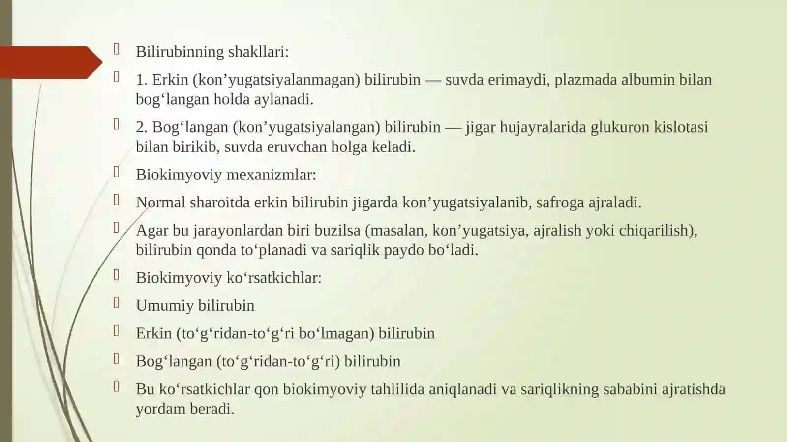 Sariqliklarning biokimyoviy jihatdan differensial tashxisi 4