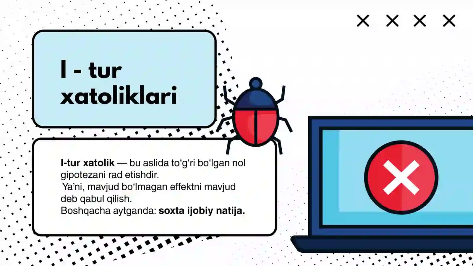 Statistik xatolik turlari 4