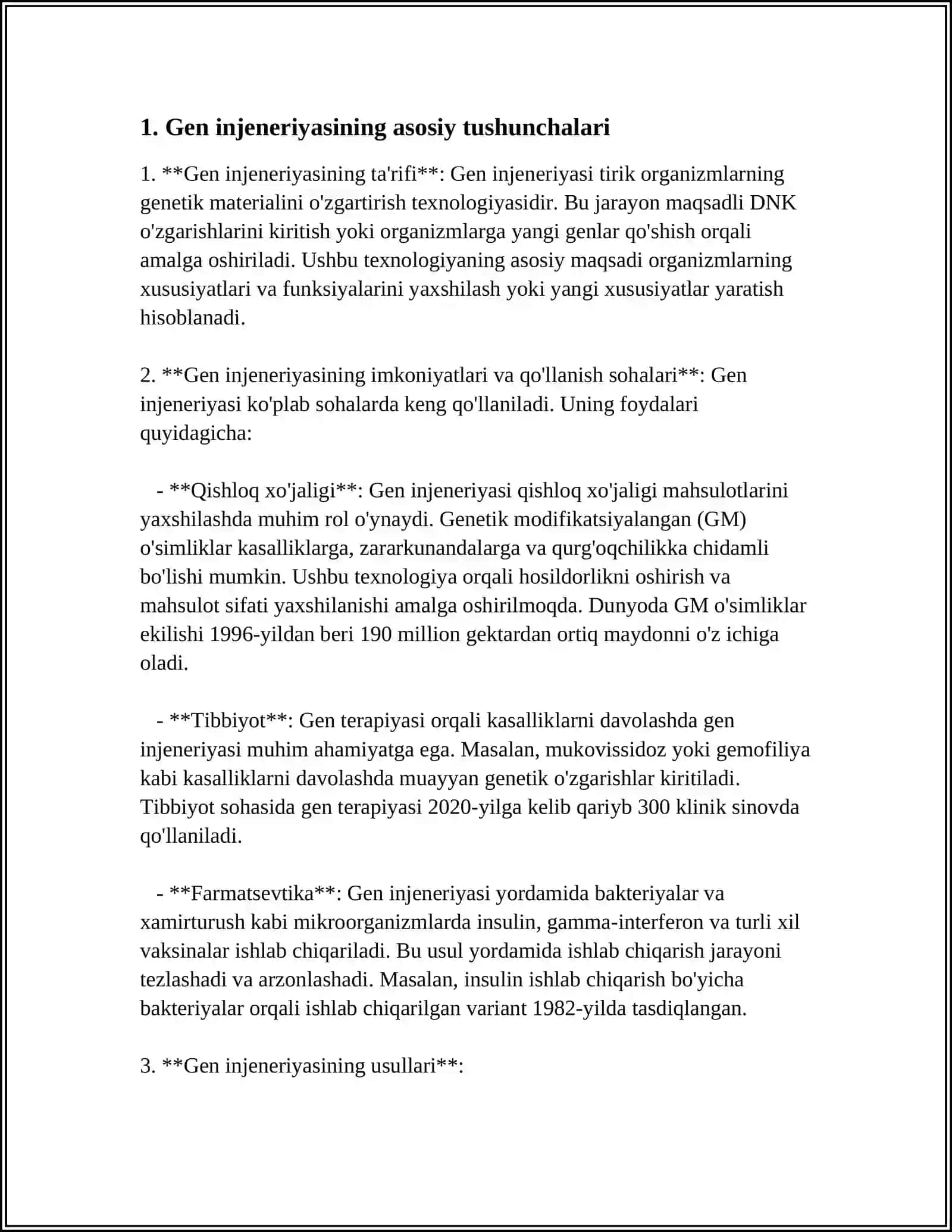GENINJENERIYASI VA UNING MEDITSINA AMALIYOTIDA QO'LLANILISHI 4