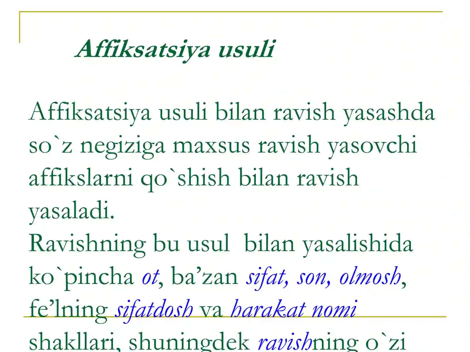 Ravishlarning yasalishi, tuzulish jihatidan turlari 4