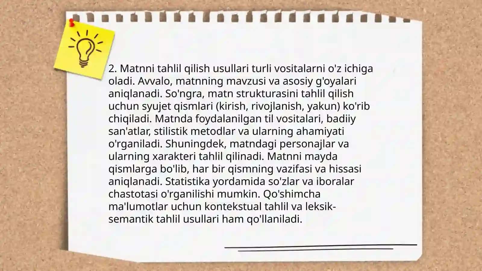 Tanlangan matn asosida topshiriqlar ishlab chiqish 4
