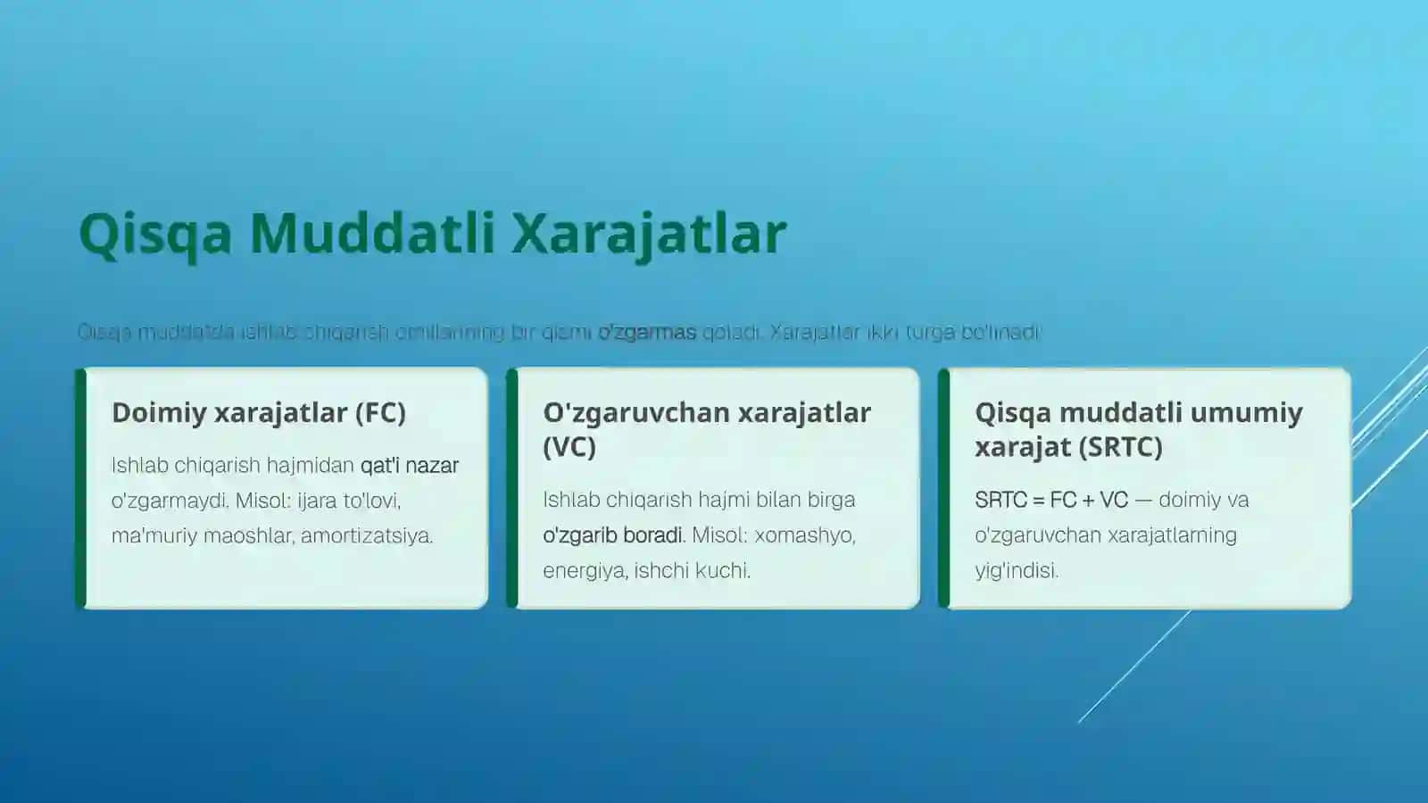 Xarajatlar Funksiyasi va Optimallashtirish 4