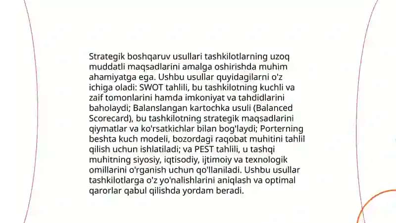 Menejment fani foydlanadigan metodlari 4