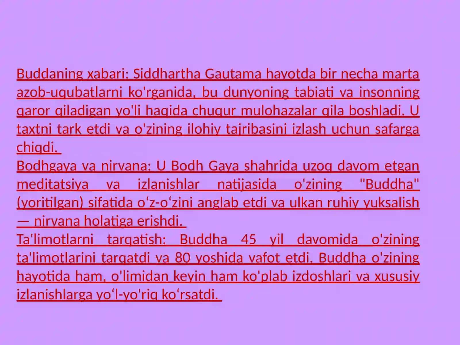 Buddaviylik dinining paydo bo'lishi va asosiy ta'limotlari 4