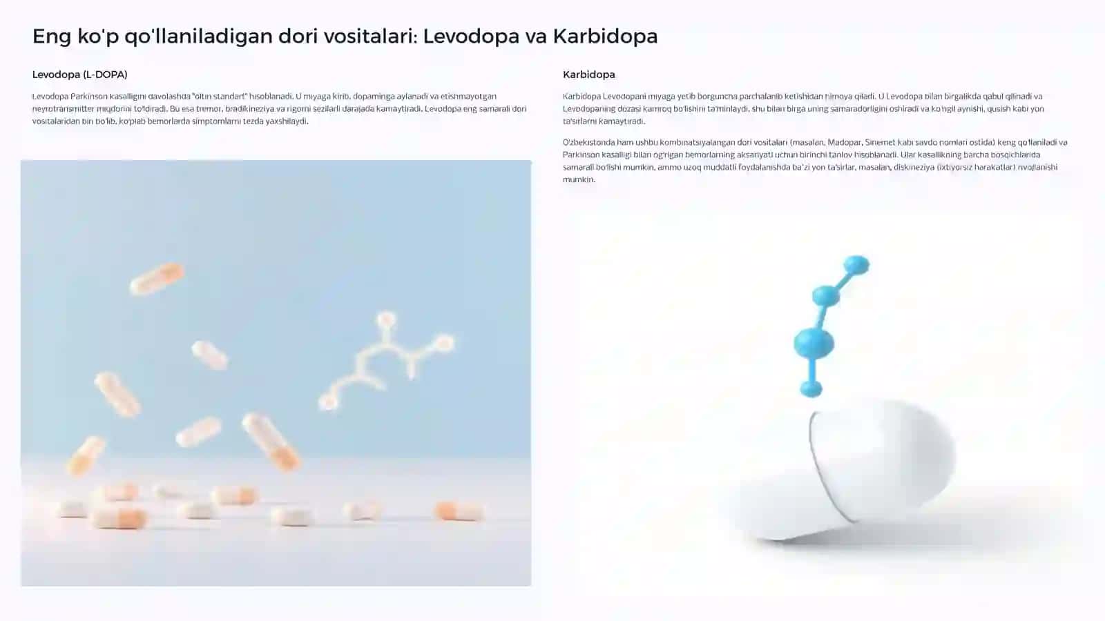 Parkinson kasalligini davolashda ishlatiladigan dori vositalari 4