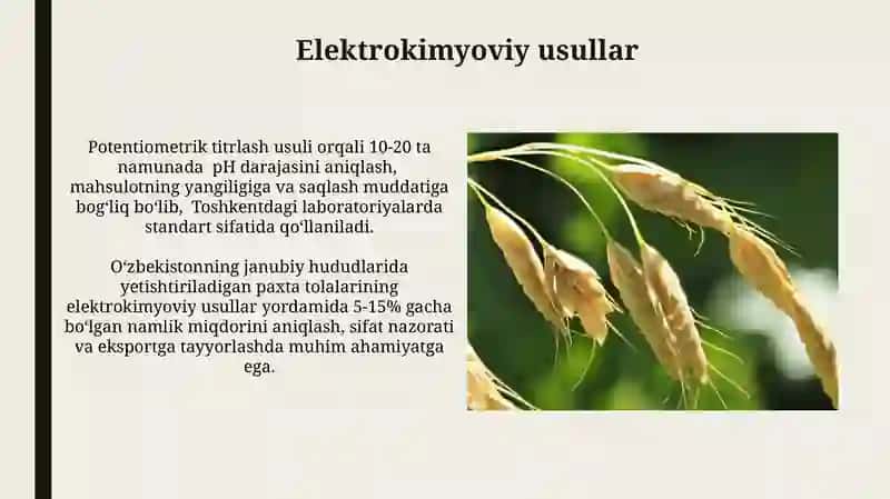 Qishloqxo jalik mahsulotlarining sifat ko'rsatkichlarini aniqlashusullari 4
