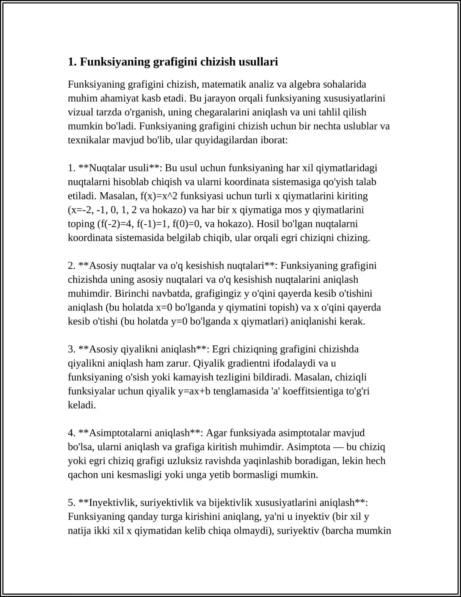 FUNKSIYANING GRAFIGI 4