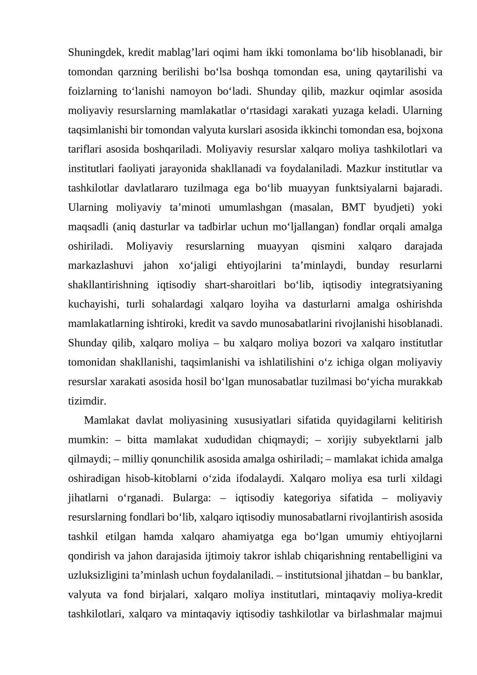 Jahon iqtisodiyoti rivojlanishida xalqaro moliyaning roli 4