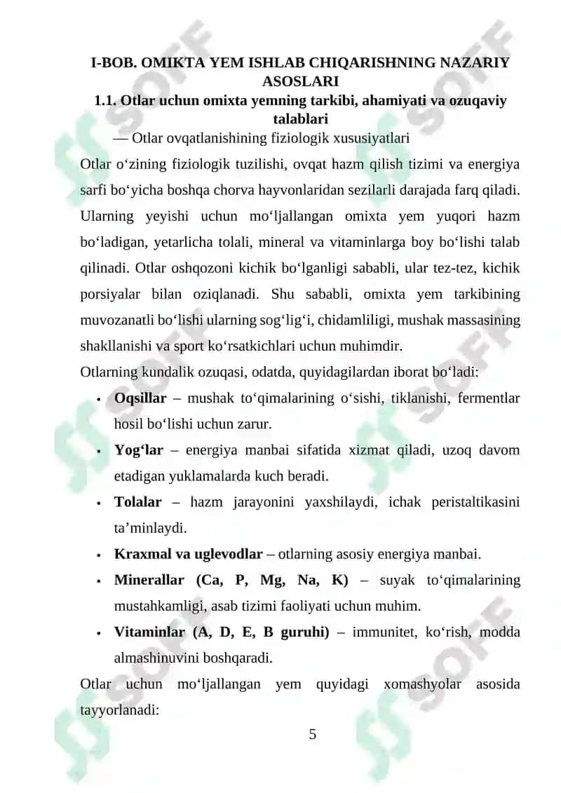 Omixta yem ishlab chiqarish texnologiyasi 5