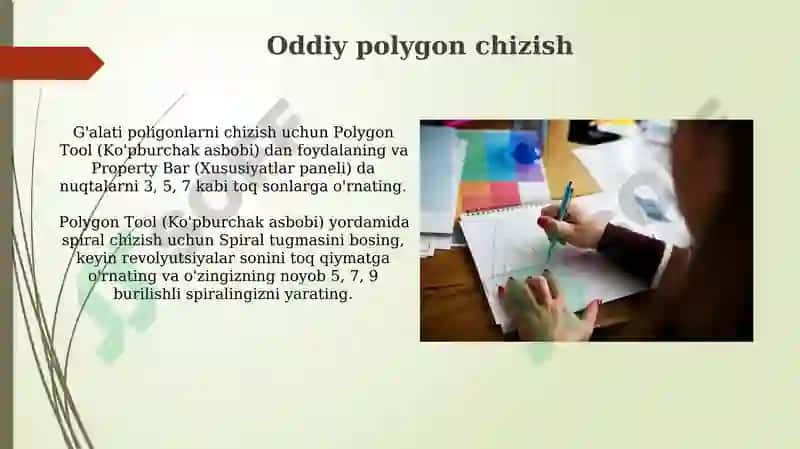 Corel Draw dasturida poligon uskunasi bilan ishlash 5