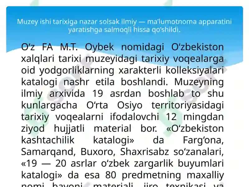 Muzeyning Ilmiy Ma'lumotnoma Apparati 5