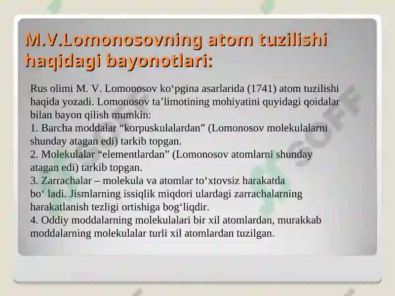 ATOM TUZILISHI MAVZUSINI O’QITISH METODIKASI 5