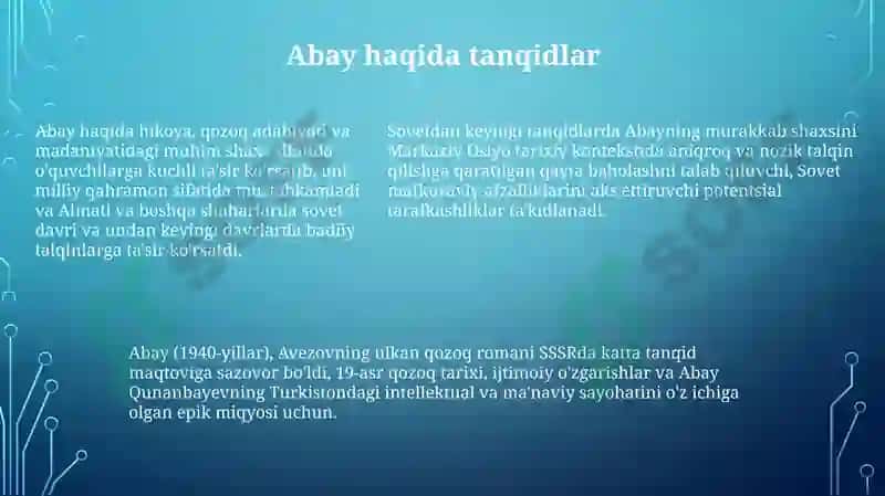 Avezovning "Abay" romani 5