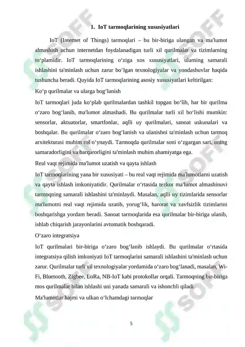 IoT qurilmalarida tarmoqdagi noaniqliklarni bartaraf etish 5