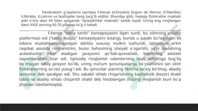 Fransua Kenening iqtisodiy ta’limoti 5