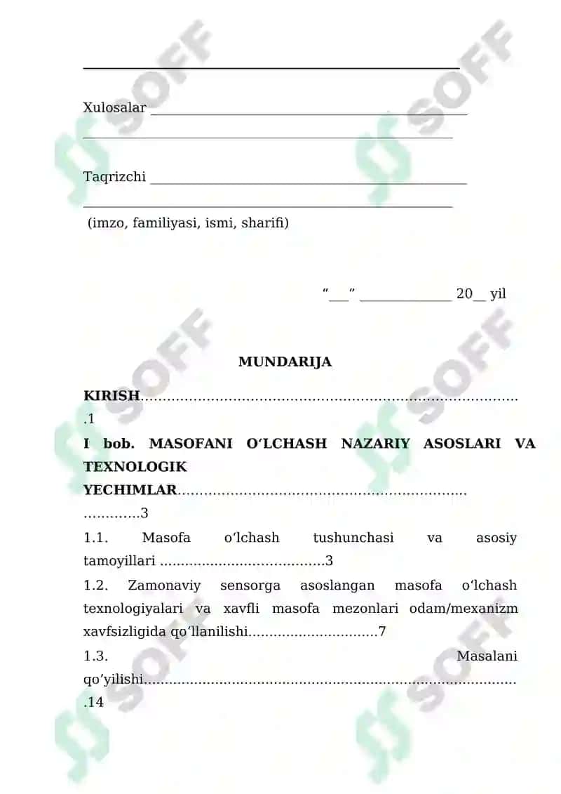 Individual loyiha Mashina oldidagi masofani o‘lchab, xavfli holatda ogohlantirish beruvchi tizim yaratish 5