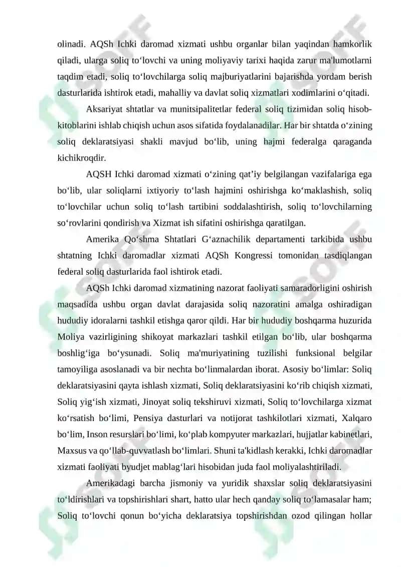 AMERIKA QO‘SHMA SHTATLARIDA SOLIQ NAZORATINI AMALGA OSHIRISH VA UNING HUQUQIY ASOSLARI 5