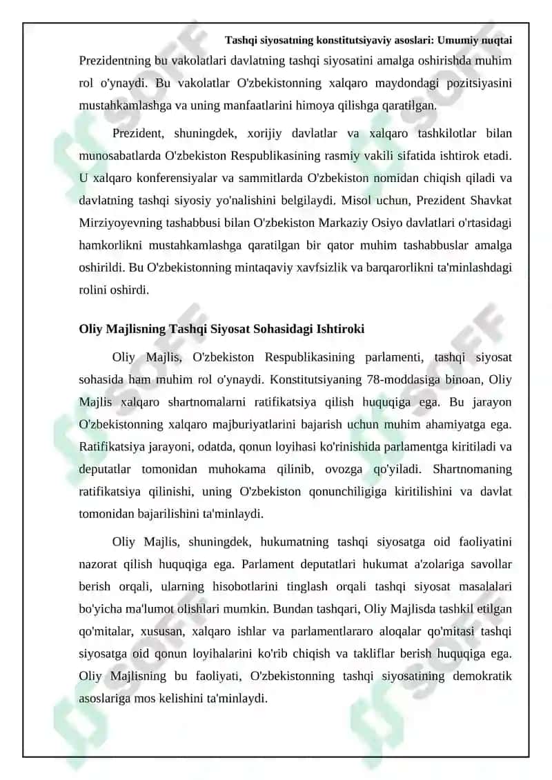 Tashqi siyosatning konstitutsiyaviy asoslari 5