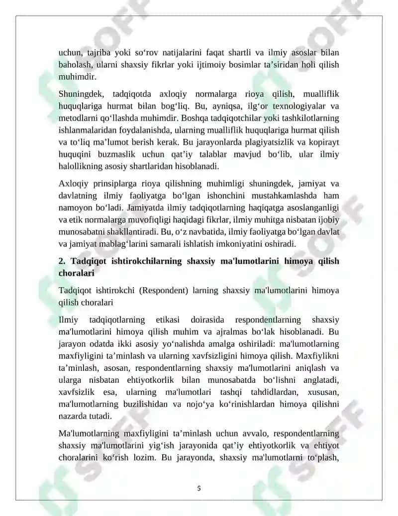 Ijitimoiy ishda tatqiqot o’tkazishning etikasi 5