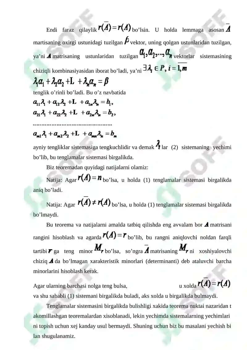 Chiziqli Tenglamalar Sistemasi 5