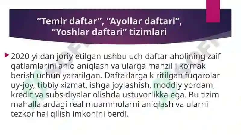 O‘zbekistonda ijtimoiy sohada amalga oshirilayotgan o‘zgarishlar  mazmun va mohiyati 5
