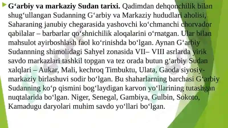 Afrikaning Janubiy Sahara Xalqlari Tarixi 5