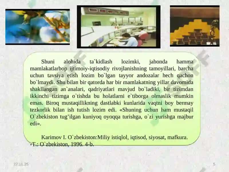 O'zbekiston mustaqil taraqqiyot yoʻlida 5