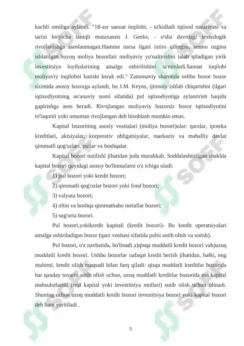 XALQARO MOLIYA BOZORI VA UNING SEGMENTATSIYASI 5