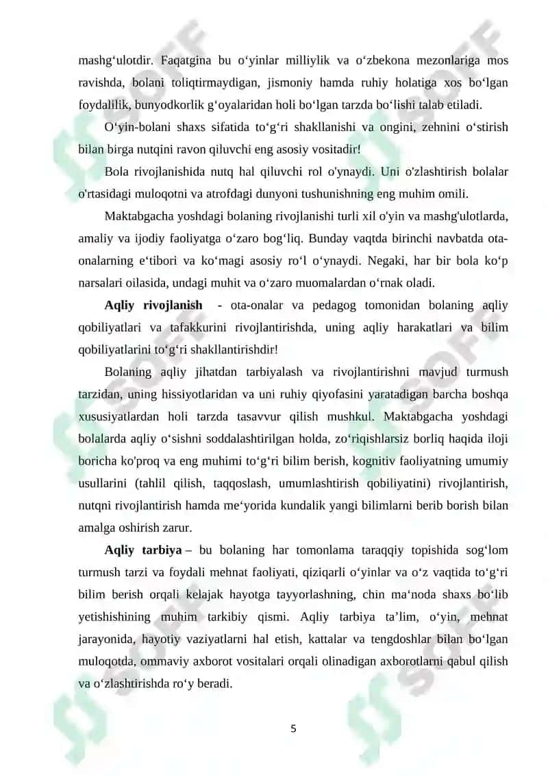 MAKTABGACHA YOSHDAGI BOLALARNING AQLIY RIVOJLANISHI 5