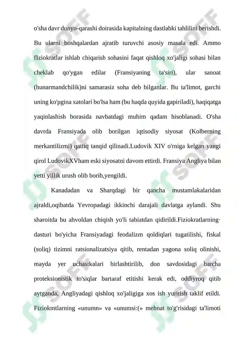 F.Kenening iqtisodiy jadvali 5