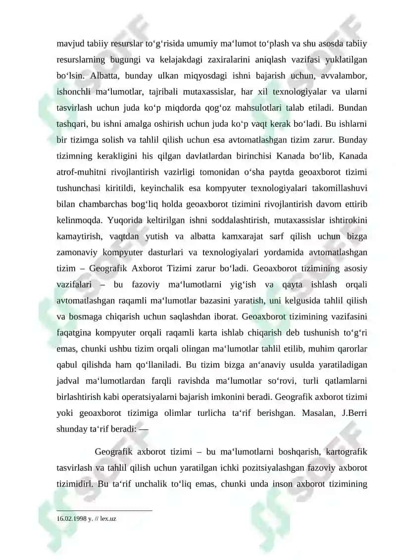 Geaxborot tizim va texnologiyalari asosida olot tumani melioratsiya elektron xaritalarni loyihalash va tuzish 5