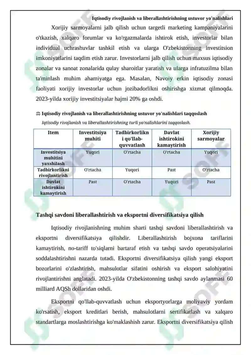 Iqtisodiyotni rivojlantirish va liberallashtirishning ustuvor yo'nalishlari 5