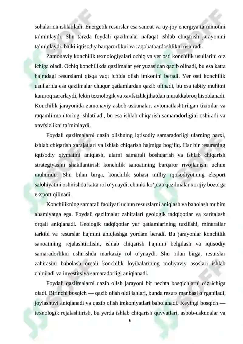 Konchilik va foydali qazilmalar tushunchasi va ahamiyati 5