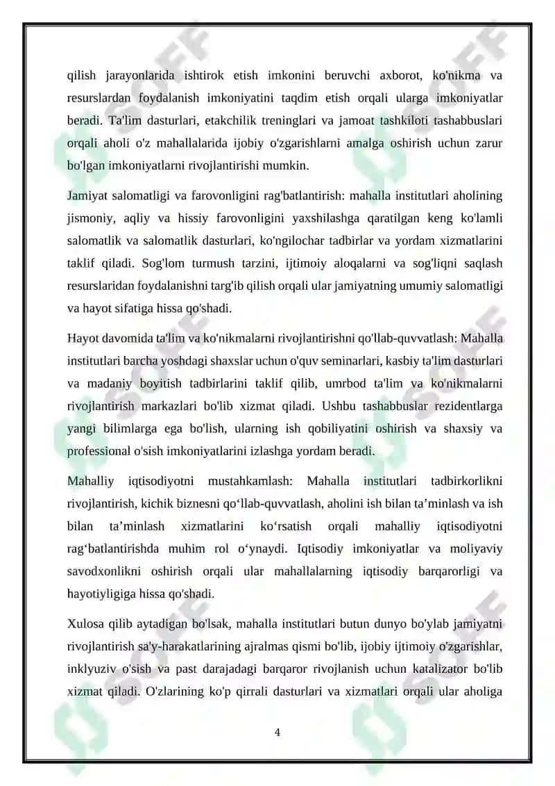 Mahalla institutlarini tashkil etishning xorij davlat tajribasi 5