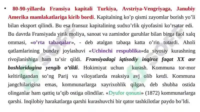 Yevropa va AQSH XIX asrning oxiri- XXasr boshida 5