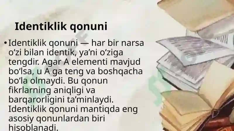 Mantiq ilmining predmeti axaniyati va asosiy qonunlari tushuncha tafakkur sifatida 5