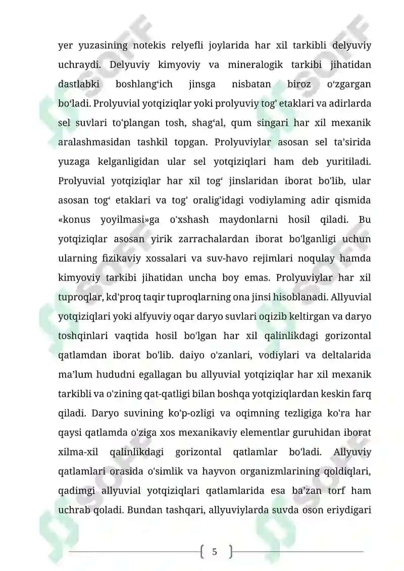 O‘zbekiston tuproqlari, ularning xususiyatlari kurs ishi 5