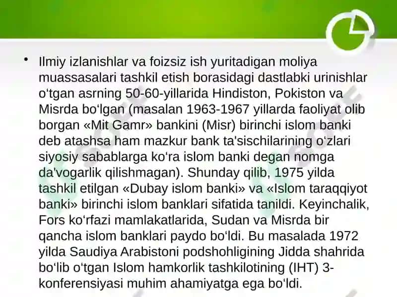 Islom moliyasi: Rivojlanish bosqichlari, muammo va yechimlari mavzusidagi taqdimot (slayd) 5