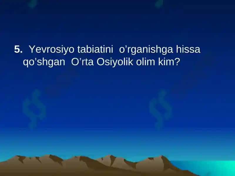 Yevrosiyoning geologik tuzilishi va foydali qazilmalari 5
