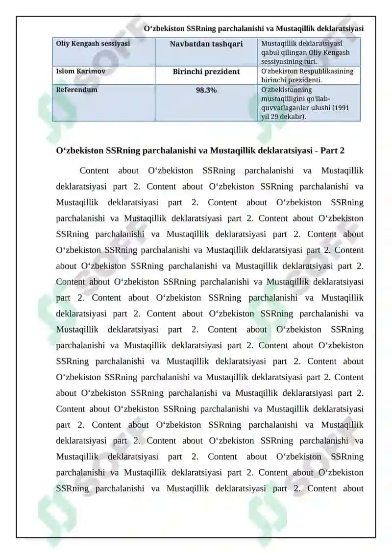 O‘zbekiston Respublikasining tashkil etilishi 5